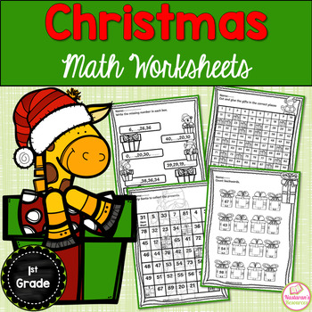 Christmas Math worksheets First Grade is the perfect December packet to engage your students in a variety of fun Christmas holiday themed math activities for first grade. #math#worksheets