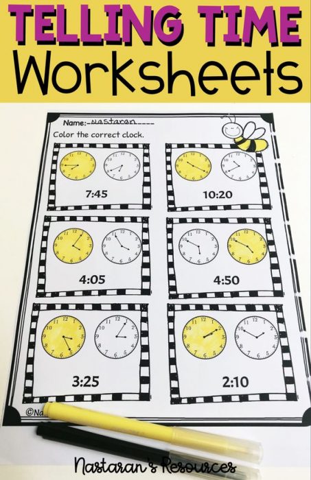 Free Telling Time Worksheet