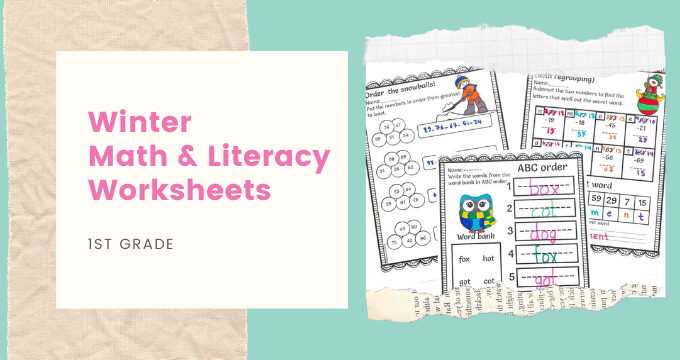 Winter Math And Literacy Worksheets For 1st Grade