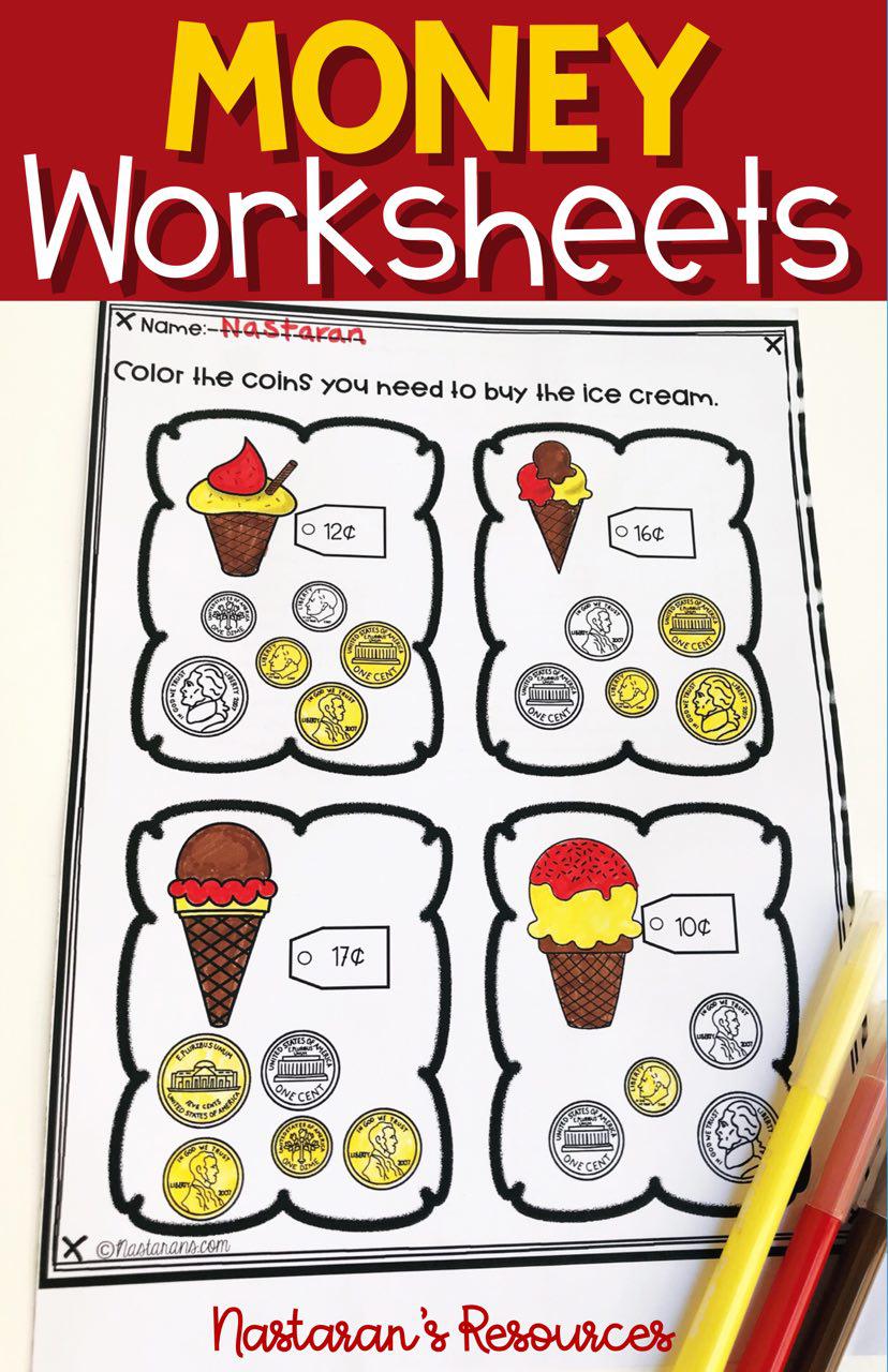 Money Worksheets Printable .Use this resource with your 1st grade, 2nd grade, or 3rd-grade classroom or homeschool students. The worksheets are great for review, morning work, seat work, math centers or stations, homework, assessment, and more. The focus of packet is on Penny, Nickel, Dime and Quarter with the total value of coins limited to within 100 cents.#math#moneyworksheet#coins