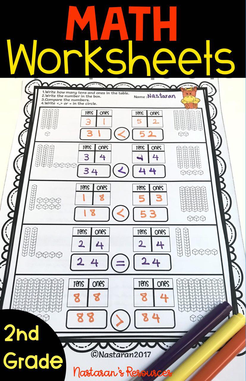 2nd-grade math worksheets. Use these printable worksheets to help the students practice math skills in your classroom. Included 54 printable worksheets that cover every Second Grade Math Common Core. They're great for morning work, seat work, review, test prep, early or fast finishers, homework, and more.#teacherspayteachers #math#2ndgrade#addition#fraction#subtraction