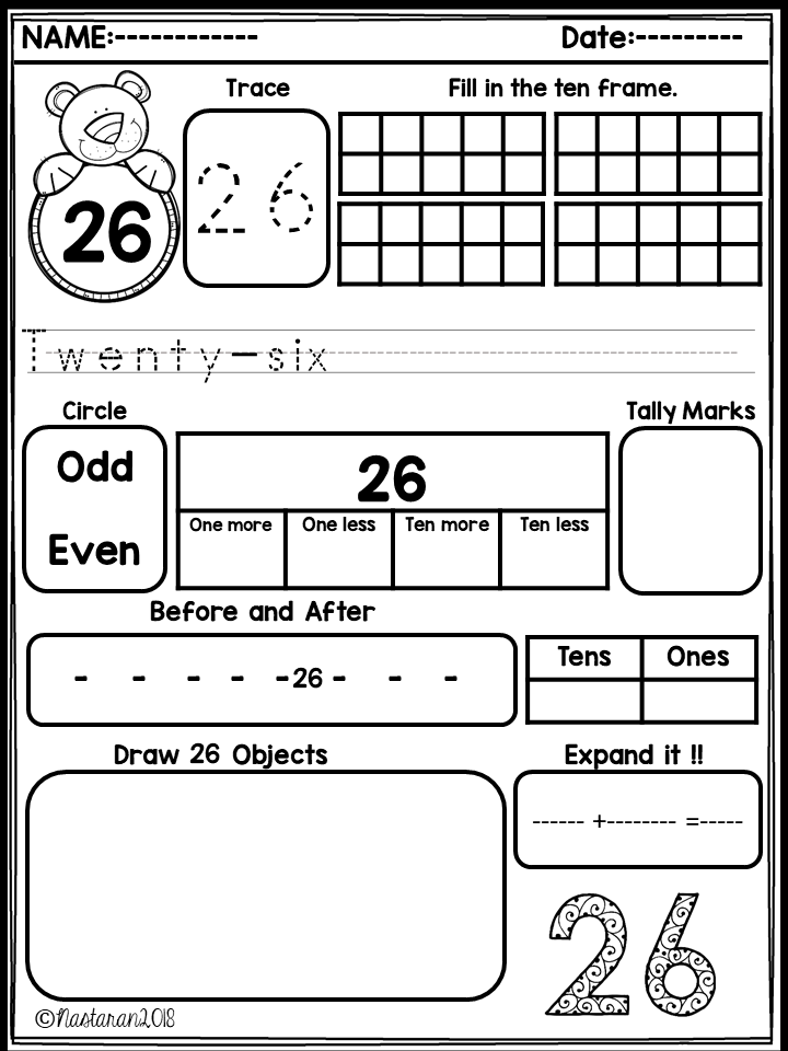 Numbers 21-40 printable worksheets contain 11 activities . Perfect for preschool, kindergarten and 1st grade. #numbersto40 #preschool #kindergarten #teacherspayteachers #math