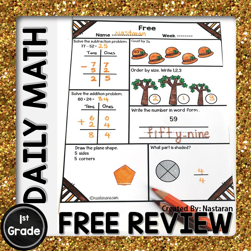 Daily math worksheets first grade