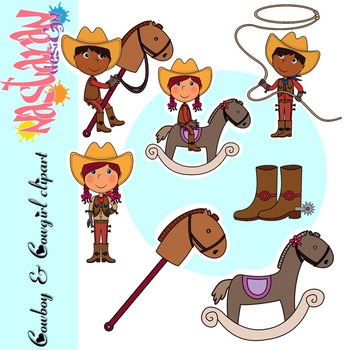 Cowboys and girls Clipart