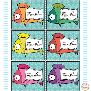Editable Labels-Swimming Fish Labels - Nastaran's Resources