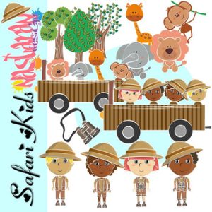 Safari Kids Clipart