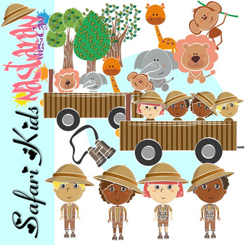 Safari Kids Clipart