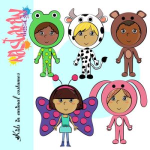 Kids In Animal Costumes Clipart