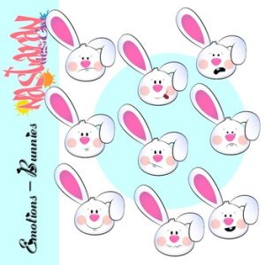 Emotions and Feelings Clip Art-Bunnies Clipart
