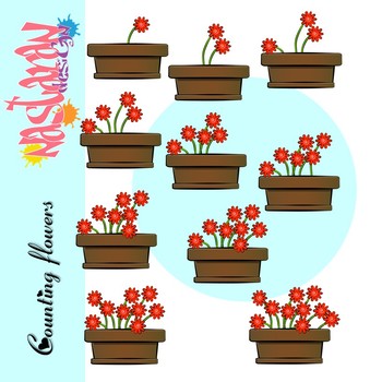 Counting Clip Art - Flowers Clipart