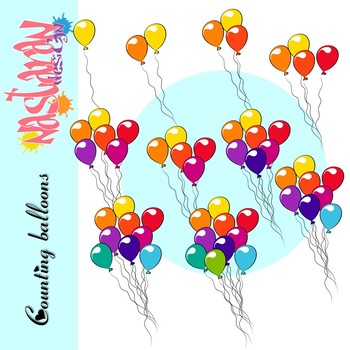 Counting Clip Art - Balloons Clipart