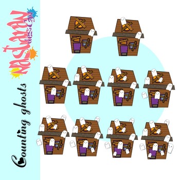 Counting Ghosts Clip Art - Halloween Clipart