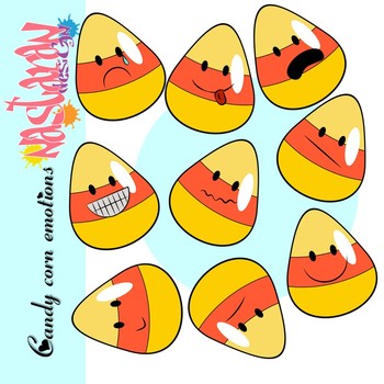 Emotions and Feelings Candy Corn Clip Art- Halloween Clipart