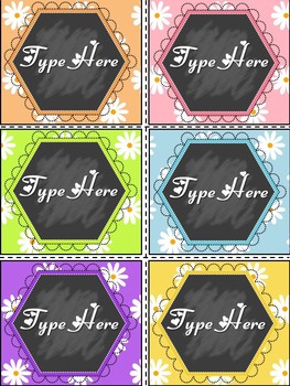 Editable Labels - Flower Labels