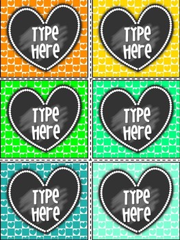 Editable Labels - Heart Labels