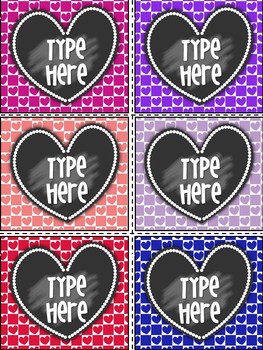 Editable Labels - Heart Labels