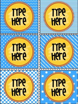 Editable Labels - Sun Labels