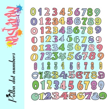 Polka Dot Numbers Clip Art