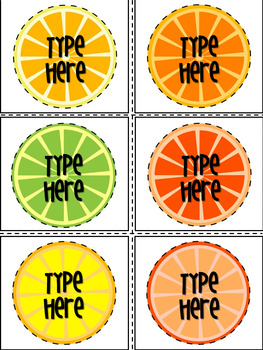 Editable Orange Slices Labels-Printable