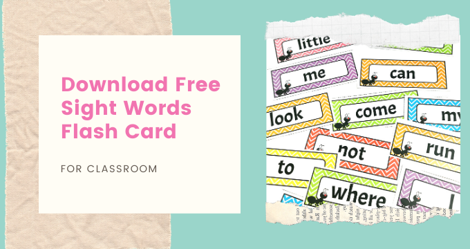 Free Sight Words Flashcards and Practice Pages For Teachers