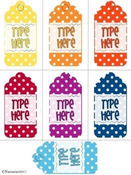 Editable Gift Tags Polka Dot