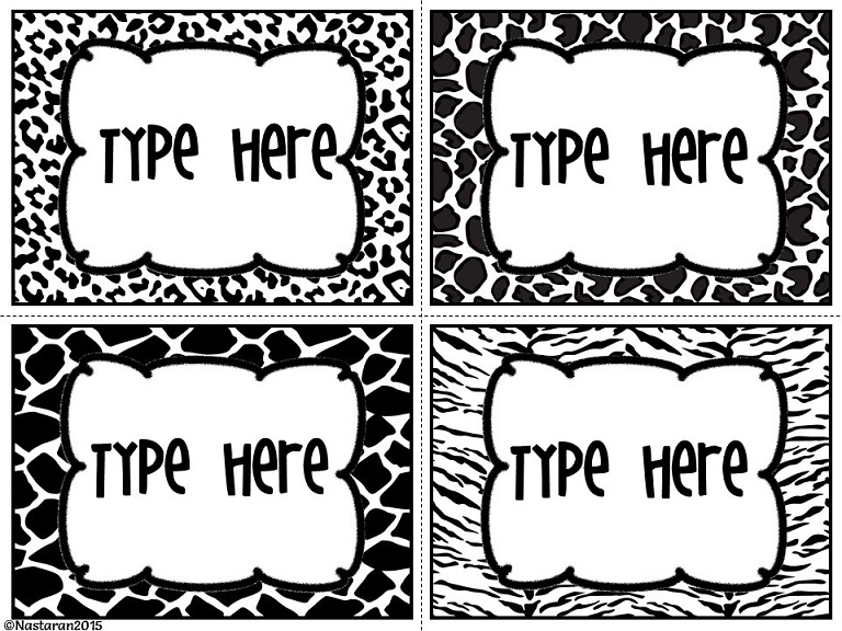 editable-labels-black-and-white-labels-animal-skin-nastaran-s-resources for Free Printable Black And White Labels Editable Labels-Black and White Labels -Animal Skin - Nastaran's Resources for Free Printable Black And White Labels