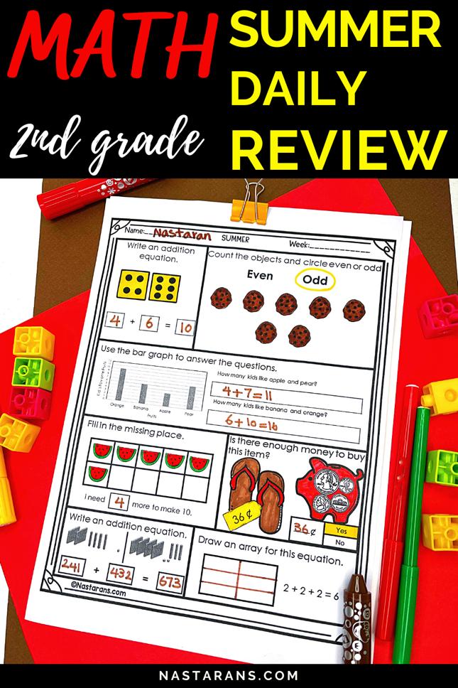 2nd Grade Summer Daily math review