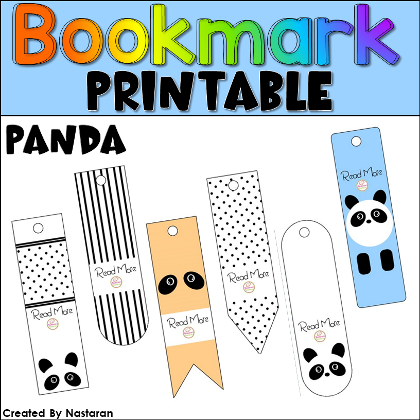 Panda Printable Bookmarks