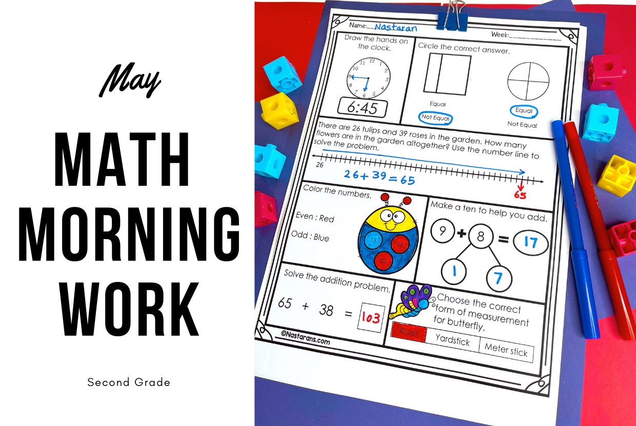 2nd Grade Daily Math Worksheets in May And Freebie