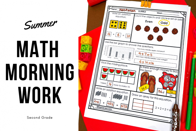2nd Grade Summer Daily Math Worksheets And a Freebie