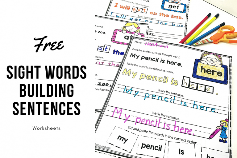 Free Sight Words Activities: Build Sentences With Sight Words
