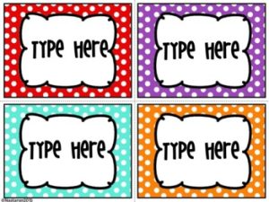 Editable Labels - Bright Polka Dots