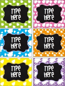 Teacher Toolbox Labels Editable Classroom Supply Labels Chalkboard
