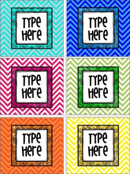 Teacher Toolbox Labels Editable Classroom Supply Tags Bright Classroom Decor