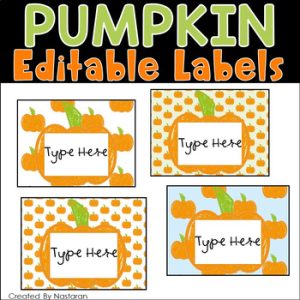 Editable Pumpkin Labels For Fall - Thanksgiving Gift Tags - Name Tags