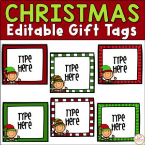 Editable Labels - Christmas and Holiday Gift Tags Printable  - Name Tags