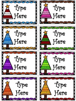 Editable Christmas Gift Tags - Christmas Tree Template - Name Tags
