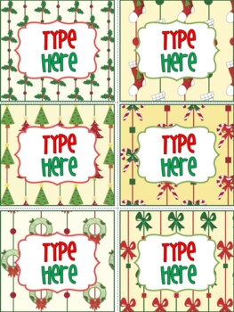 Editable Labels - Christmas Gift Tags Printable  For Parents Student Name Tags