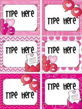 Editable Valentines Day Gift Tags For Teachers Students Parents Heart Labels
