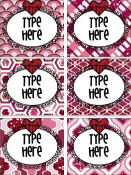 Editable Valentines Day Gift Tags For Teachers Students Parents Heart Labels