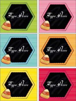 Halloween Gift Tags Editable Candy Corn Labels | Name Tags