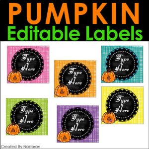 Fall Pumpkin Labels Printable Editable - Thanksgiving Gift Tags - Name Tags