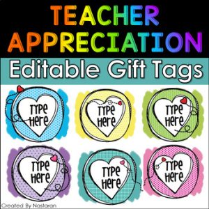 Teacher Appreciation Week Gift Tags Editable - Printable Labels For Classroom