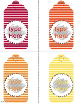 Editable Back To School Gift Tags - Name Tags - Labels Printable - Summer