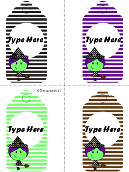 Halloween Gift Tags Editable Labels | Name Tags