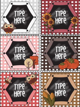 Editable Labels - Thanksgiving Gift Tags  - Name Tags