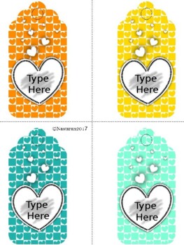 Editable Valentines Day Gift Tags For Teachers Students Parents Heart Labels