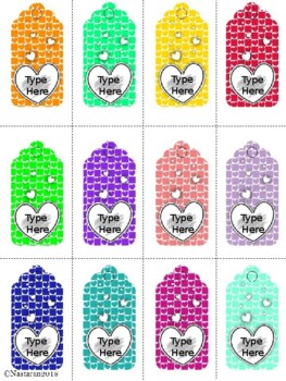 Editable Valentines Day Gift Tags For Teachers Students - Name Tags Heart Labels