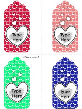 Editable Valentines Day Gift Tags For Teachers Students Parents Heart Labels