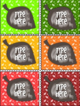 Editable Fall Leaf Printable Labels - Name Tags